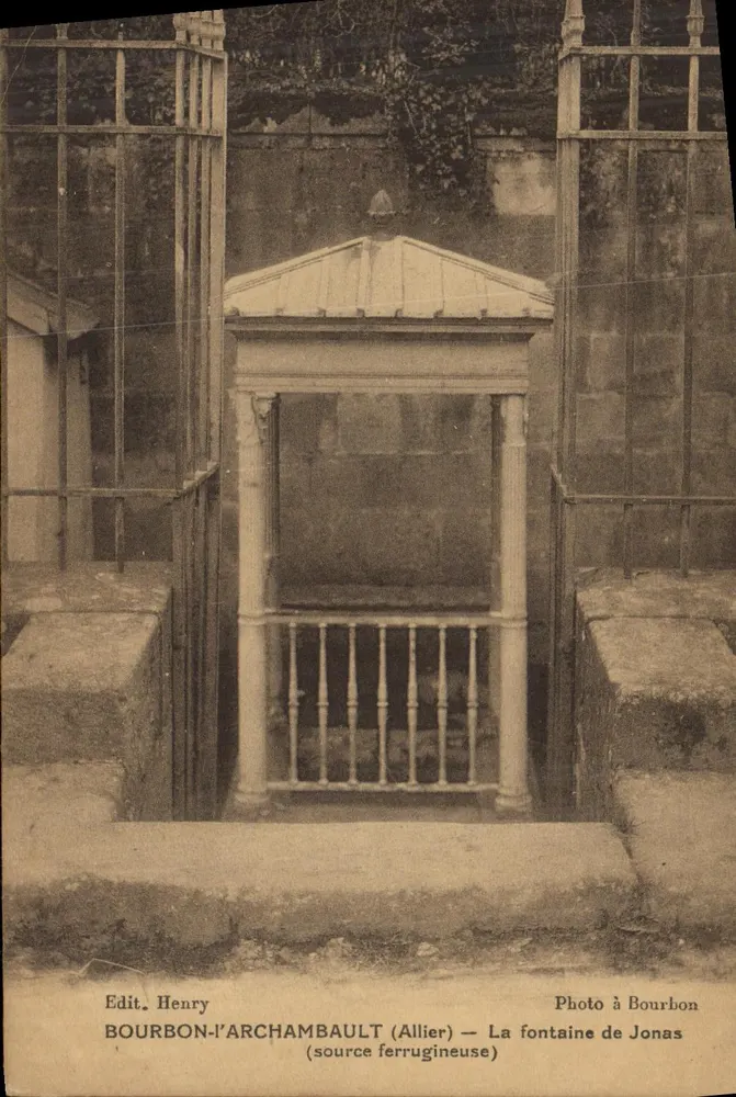 Bourbon-l'Archambault (Allier) — A fonte de Jonas (fonte ferruginosa) — Edit. Henry - Frente
