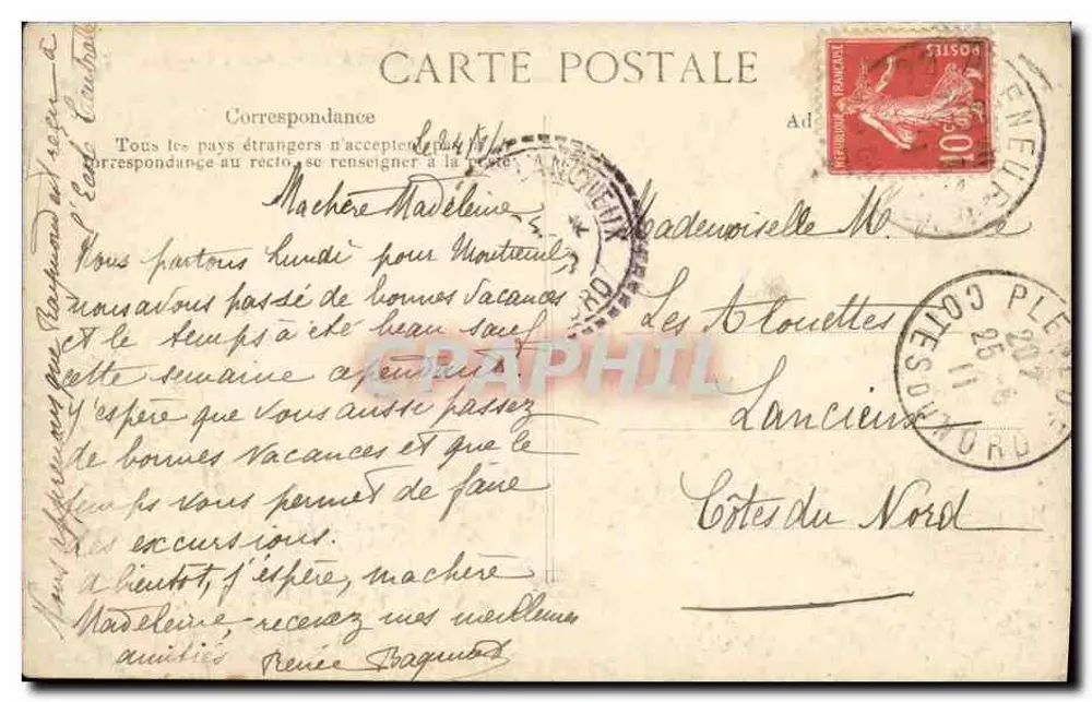 Val André — Rochas em Lingouare — Côte d'Émeraude - Verso