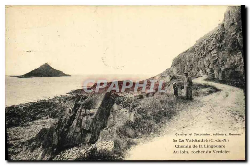 In der Ferne, Felsen von Verdelet — Weg der Lingouare — Garnier et Coconnier, Verleger, Rennes - Vorderseite