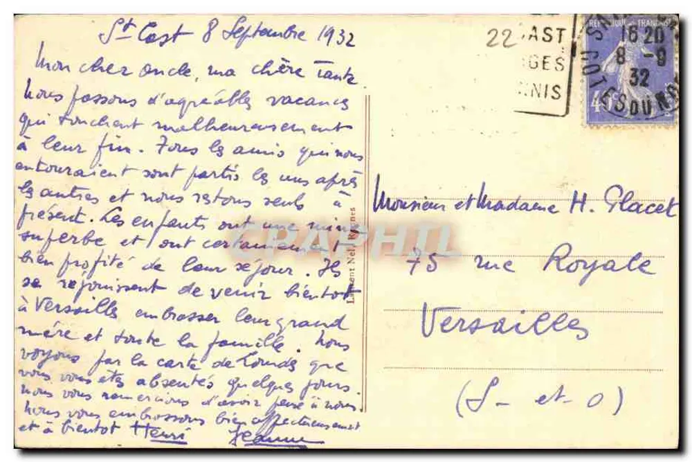 Costa de Émeraude - Saint-Cast - Descida à Praia dos Callots — 1919 - Verso