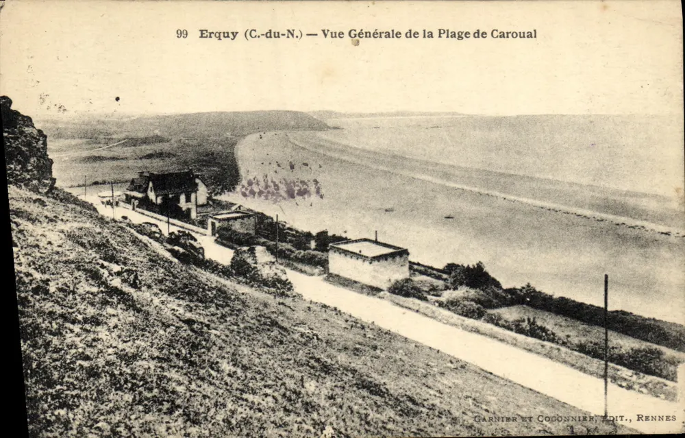 Erquy (C.-du-N.) — Allgemeiner Blick auf den Caroual-Strand — Garnier et Coconnier, Verlag, Rennes - Vorderseite