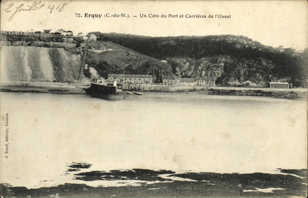 Erquy (C.-du-N.) — Ein Stück vom Hafen und West-Steinbrüchen — J. Sorel, Verleger, Reunnes - Vorderseite