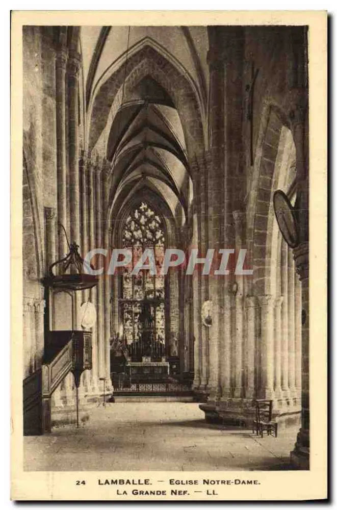 Lamballe — Kirche Notre-Dame. Die Große Nave — LL - Vorderseite