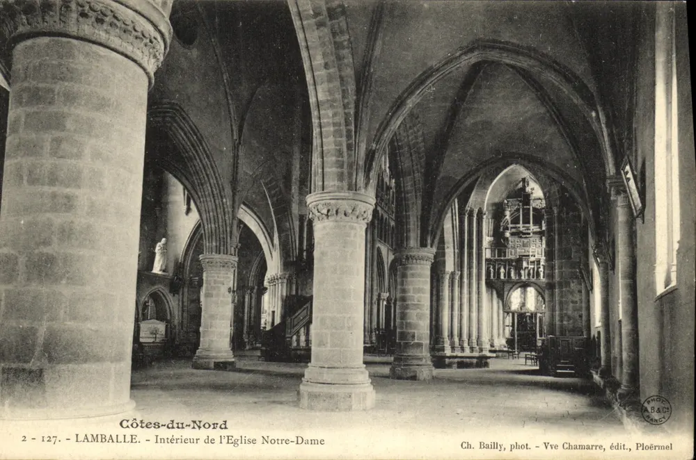 Lamballe - Innenansicht der Kirche Notre-Dame — Côtes-du-Nord — Ch. Bailly, Foto - Vve Chamarre, Verlag, Ploërmel - Vorderseite