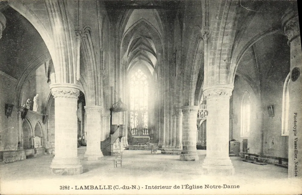 Lamballe (C.-du-N.) - Innenansicht der Kirche Notre-Dame — Phototypie Vasselier, Nantes, n° 3282 - Vorderseite