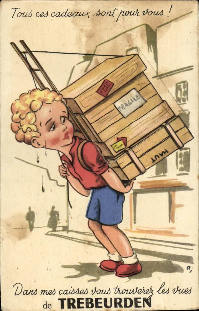 Kind, das Kästen trägt — Trebeurden — Éditions françaises - Vorderseite