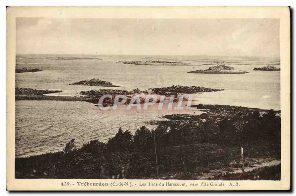 Trébeurden (Charente-Maritime) — Die Inseln Harscove, Richtung Grande Île — Phototype A. Bruel, Angers - Vorderseite