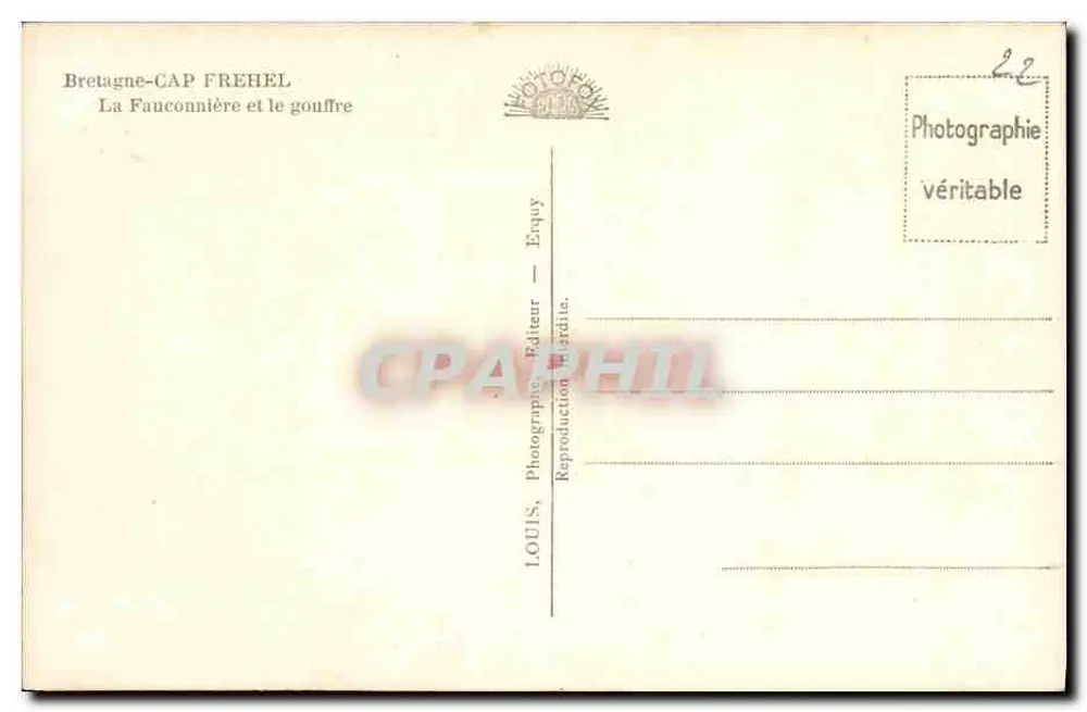 Cap Fréhel — La Fanconnière und der Schlund — Louis, Verlag - Rückseite