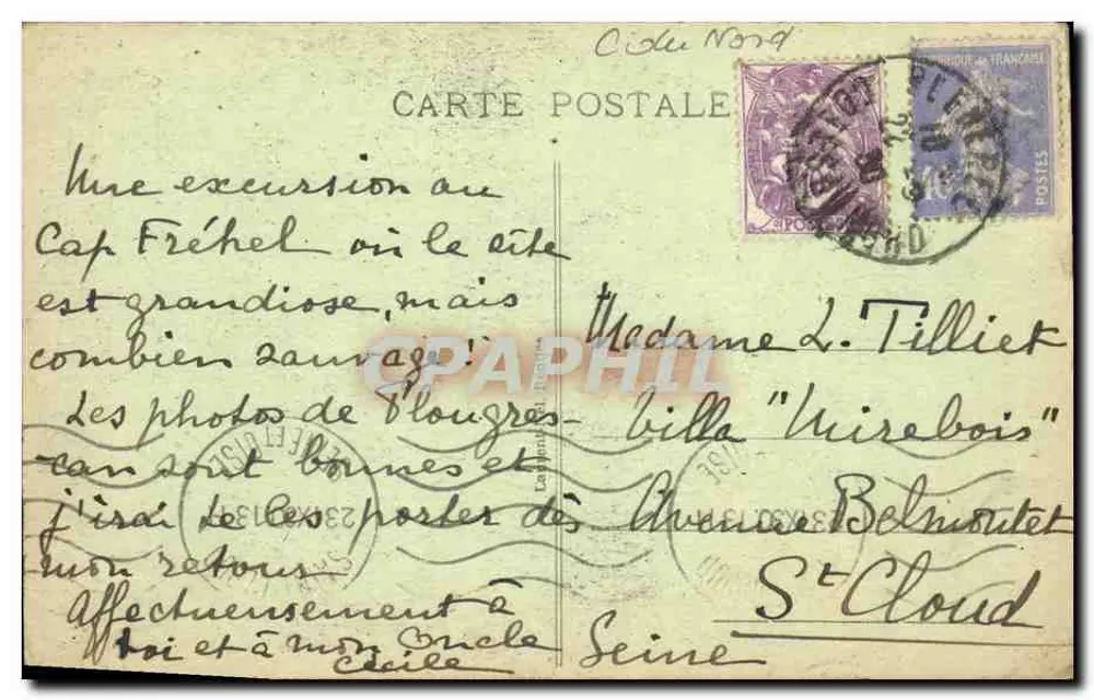O Cap Fréhel (C.-du-N.) — Rocher de la Gerbe — n° 3139 - Verso
