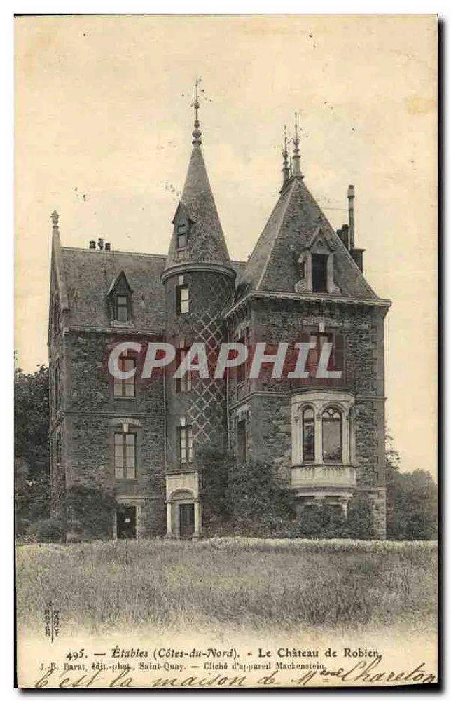 Étables (Côtes-du-Nord) — O Castelo de Robien — J.-P. Durat, ed. fot. Saint-Quay - Frente