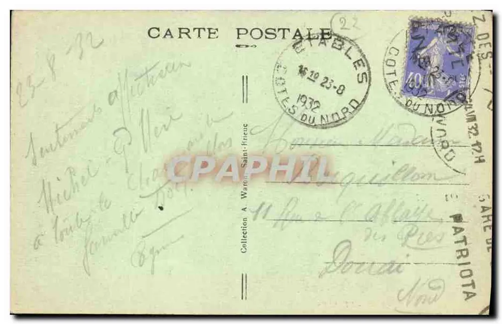Die Spitze der Grève du Moulin von der Seite der Godelins — Etables — A.W. 2597 - Rückseite
