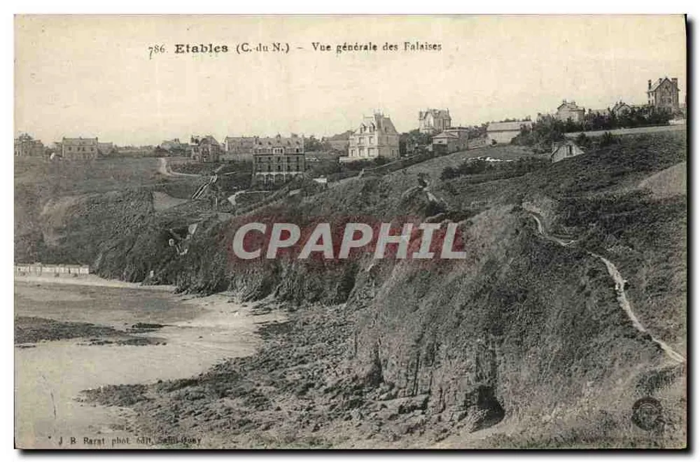 Etables (C.-du-N.) — Vista geral das Falésias — J. R. Barat fot. s.d. Saint-Quoy - Frente