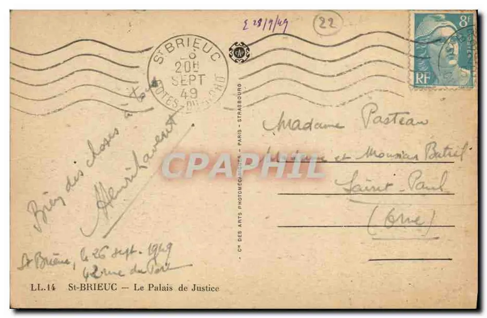 O Palácio de Justiça — St-Brieuc — CH DES ARTS PHOTOMÉDICTIONS - Verso