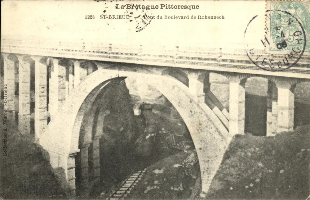 Ponte do Boulevard de Rohannech — St-Brieuc — Editor A. Warton, n°1228 - Frente
