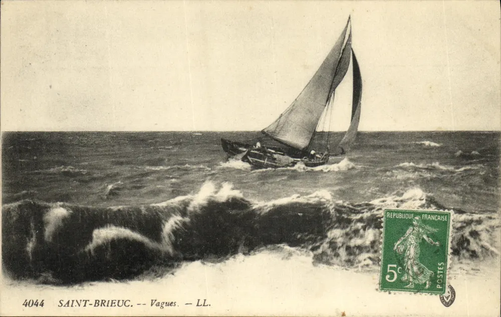 Saint-Brieuc -- Ondas. -- LL. -- Editor LL, n° 4044 - Frente