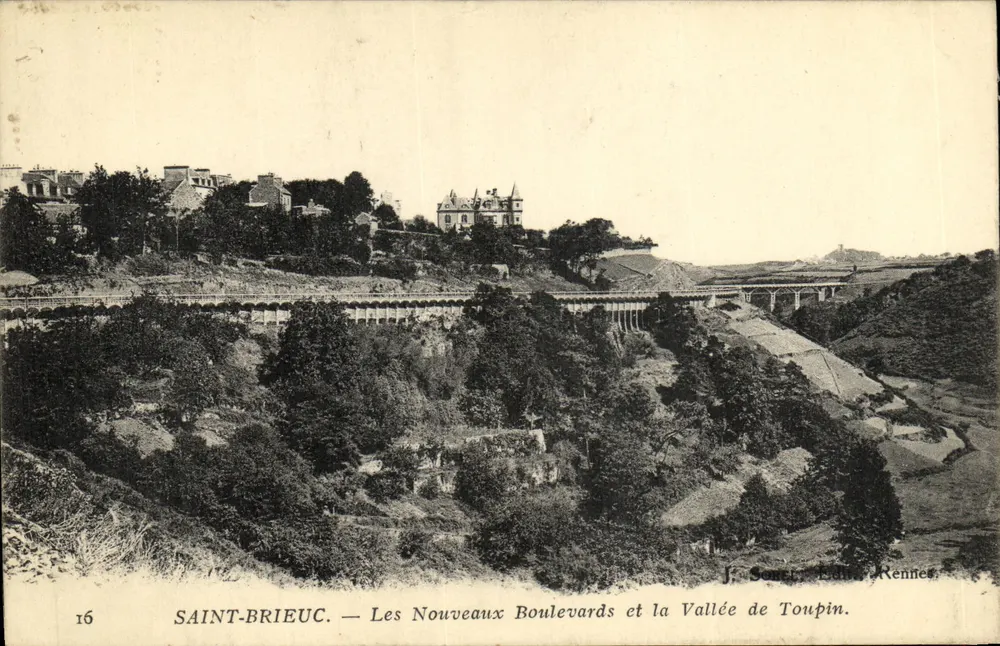 SAINT-BRIEUC — Die neuen Boulevards und die Tal der Toupin — J. Sonet, Verlag Rennes, Nr. 16 - Vorderseite