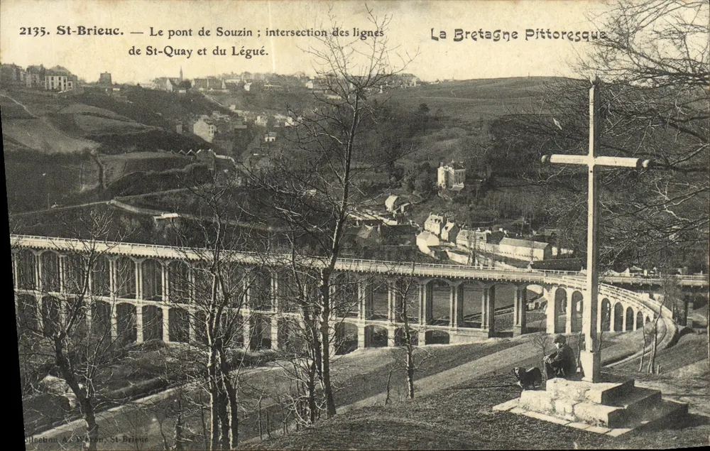 St-Brieuc — Der Pont de Souzin ; Kreuzung der Linien St-Quay und Légué — La Bretagne Pittoresque - Vorderseite