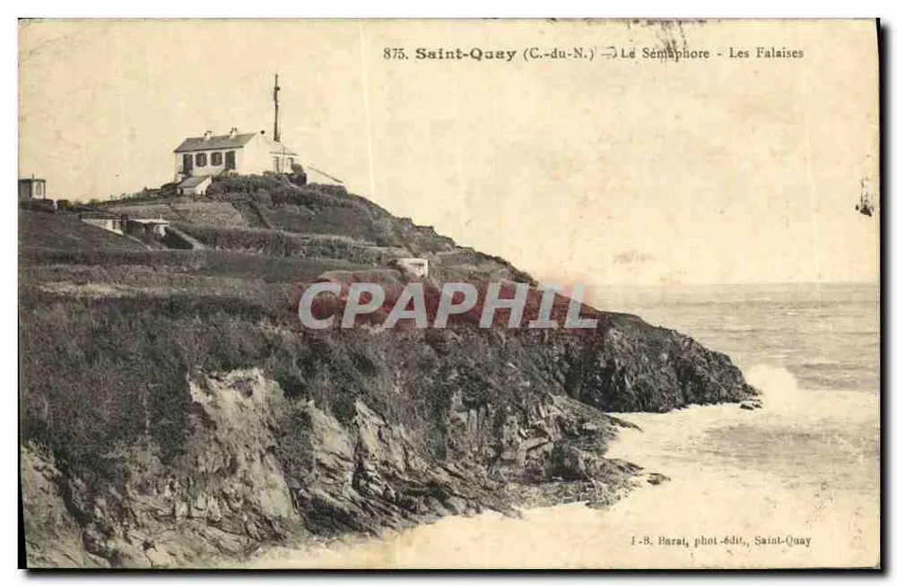 Saint-Quay (C.-du-N.) — O Sémaphore — As Falésias — J.-B. Barat, fot.-edit., Saint-Quay - Frente