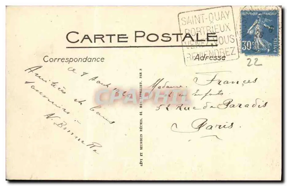 Saint-Quay-Portrieux — La Plage de la Comtesse und La Comtesse — LL - Rückseite