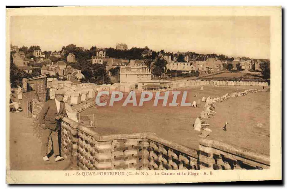 St QUAY-PORTRIEUX (C.-du N.) — Das Casino und die Strandpromenade — A. B. - Vorderseite