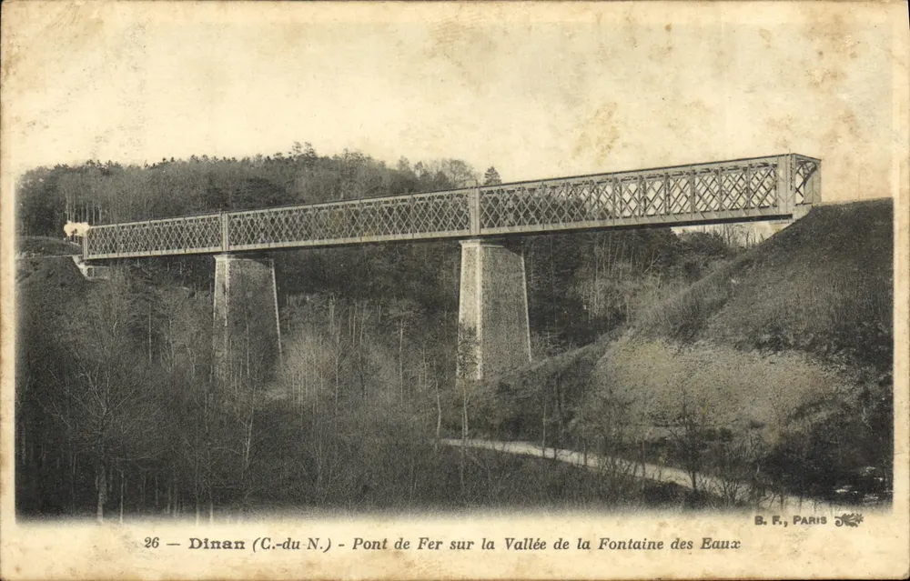 Dinan (C.-du-N.) — Eisenbrücke über das Tal der Fontaine des Eaux — B. F., Paris - Vorderseite