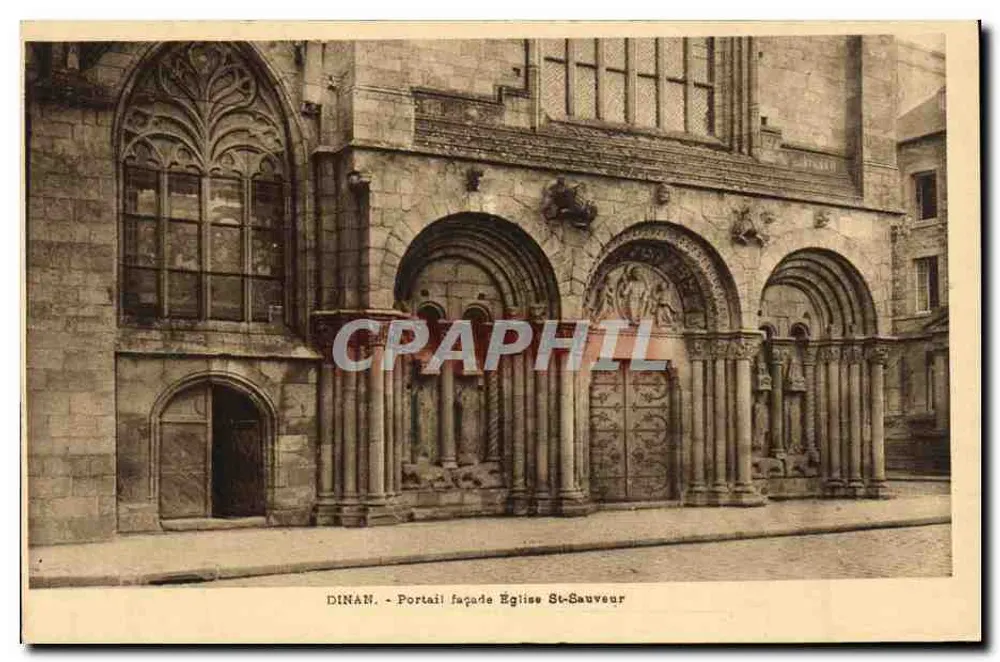 Dinan - Portal und Fassade der Kirche St-Sauveur — Serie 1, N° 8, Ausgabe M. Pambrun - Vorderseite