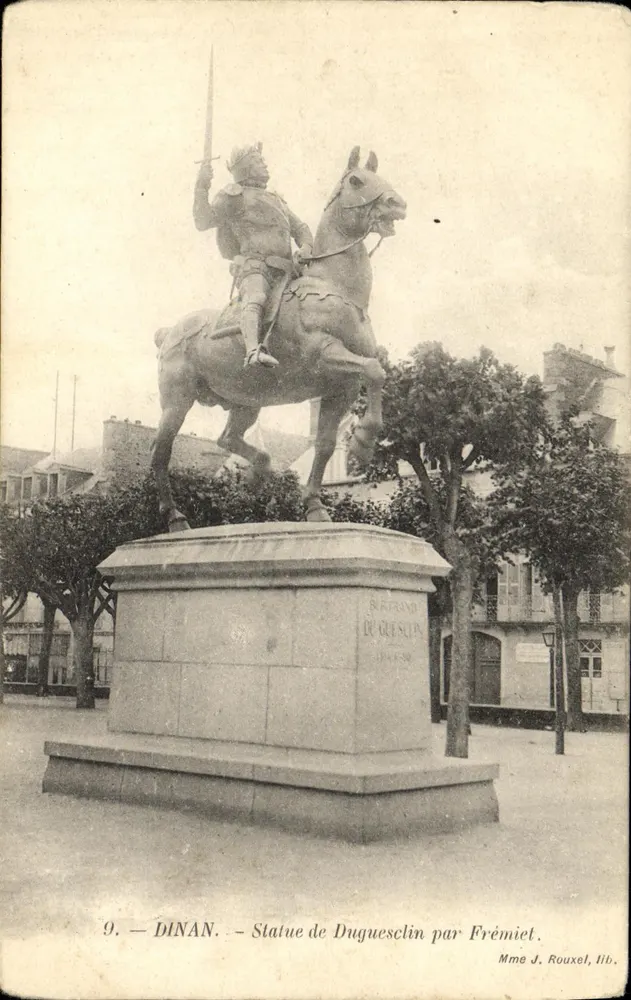 Dinan — Statue équestre de Bertrand du Guesclin par Frémiet — Mme J. Rouxel, lib. - Vorderseite