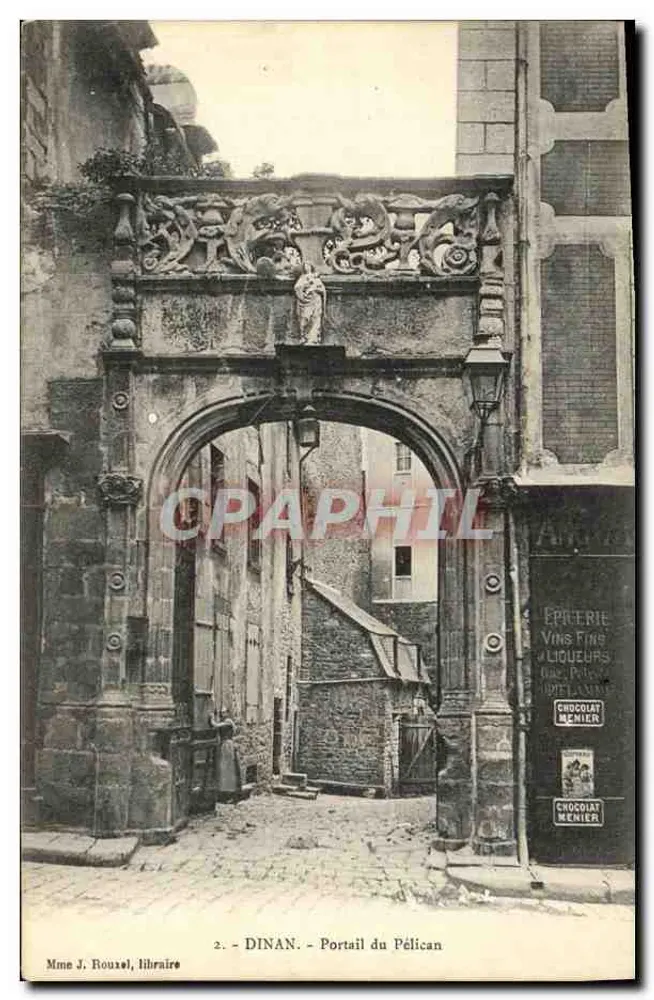 Dinan - Poort van de Pelican — uitgever Mevrouw J. Rouxel, boekhandel, n°2 - Voorkant