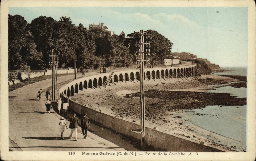 Perros-Guirec (C.-du-N.) — Estrada da Corniche — A. B. - Frente