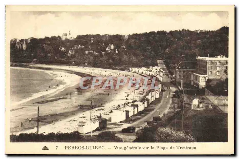 Perros-Guirec — Allgemeiner Blick auf den Strand von Trestraou — n°7 - Vorderseite