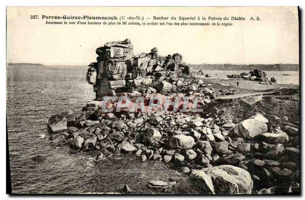 Perres-Guirec-Pleumanach (C.-du-N.) — Felsen von Squevel an der Pointe du Diable — A.B. - Vorderseite