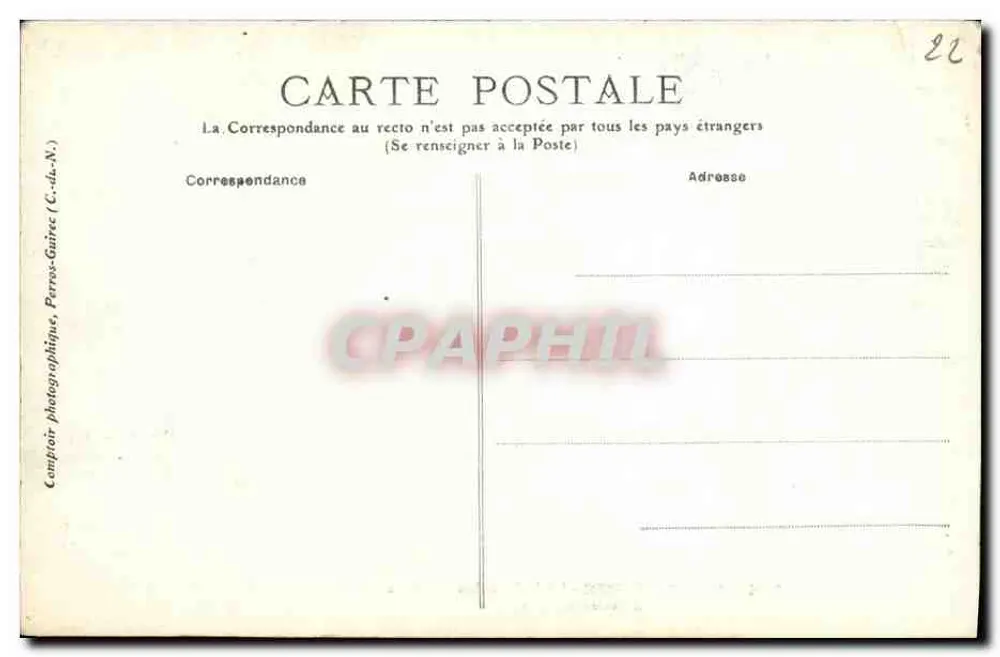 Perros-Guirec - A Valle dos Troncos — Comptoir photographique, Perros-Guirec (C.-da.-N.) - Verso
