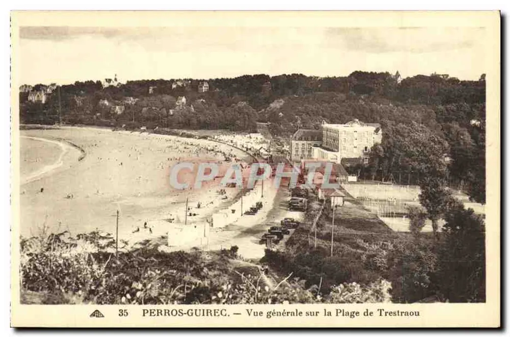 Perros-Guirec — Allgemeiner Blick auf den Strand von Trestraou — n° 35 - Vorderseite