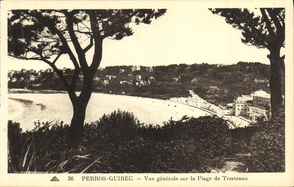 Perros-Guirec — Allgemeiner Blick auf den Strand von Trestraou - Vorderseite