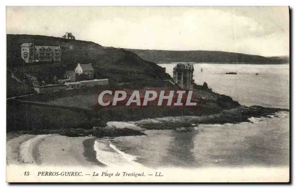 Perros-Guirec — A Praia de Trestignel — LL. n°15 - Frente