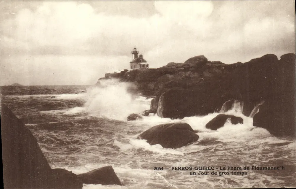 Ploumanac'h - Der Leuchtturm von Ploumanac'h — Ein Tag mit schwerem Wetter — Verlag Perros-Guirec, n° 2054 - Vorderseite