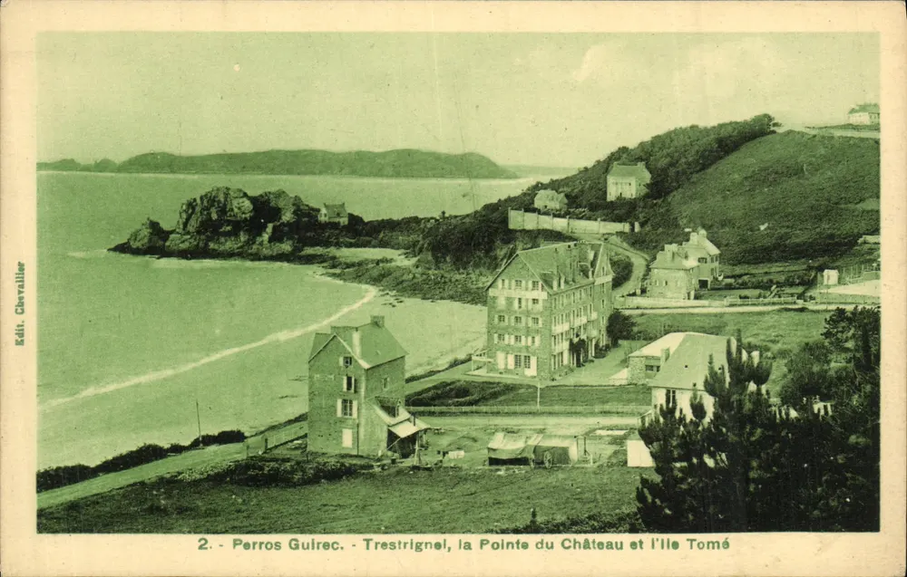Perros Gulrec - Trestignel, die Pointe du Château und die Île Tomé — Édit. Chevallier, Nr. 2 - Vorderseite