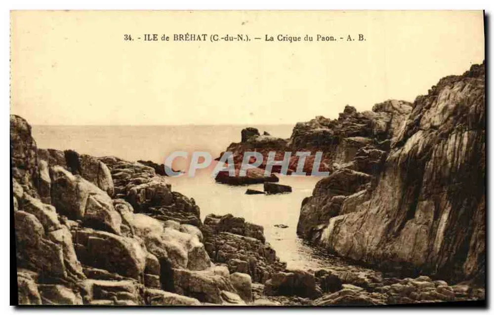 Ilha de Bréhat (C.-du-N.) — A Crique do Paon — A. B. - Frente