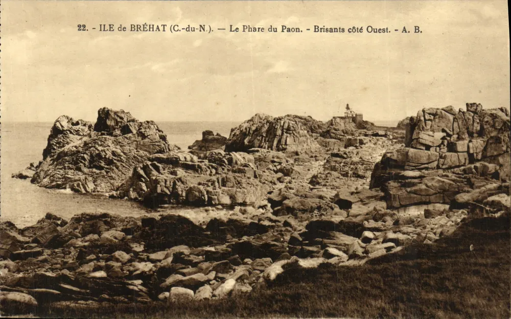 Insel Bréhat (C.-du-N.) — Der Pfau-Leuchtturm — West-Brecher — A. B. - Vorderseite