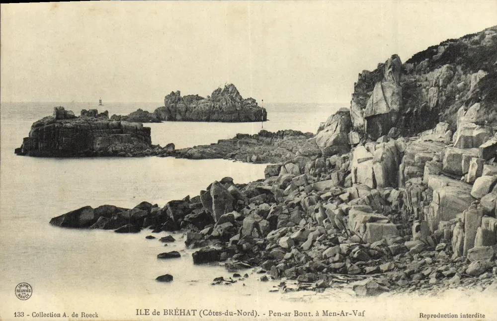 Ilha de Bréhat (Costas do Norte) — Pen-ar-Bout a Men-Ar-Vaf — Coleção A. de Roeck, n° 133 - Frente