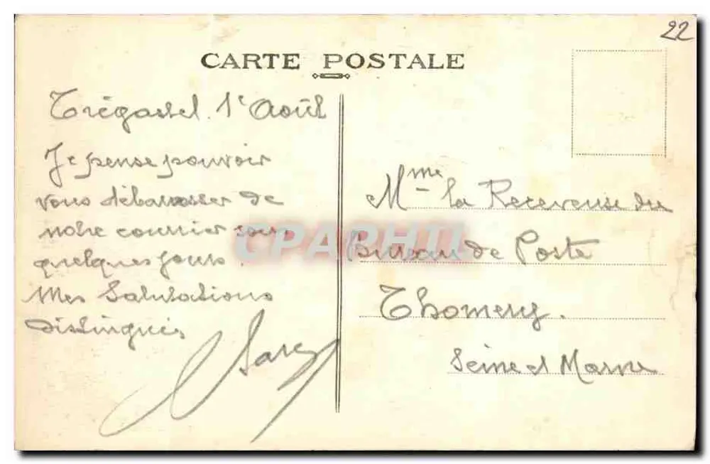 Trégastel (C.-du N.) — Schloss Costaérès, wo Sienkiewicz 'Quo Vadis' schrieb — Ausgabe der Schule, Trégastel - Rückseite