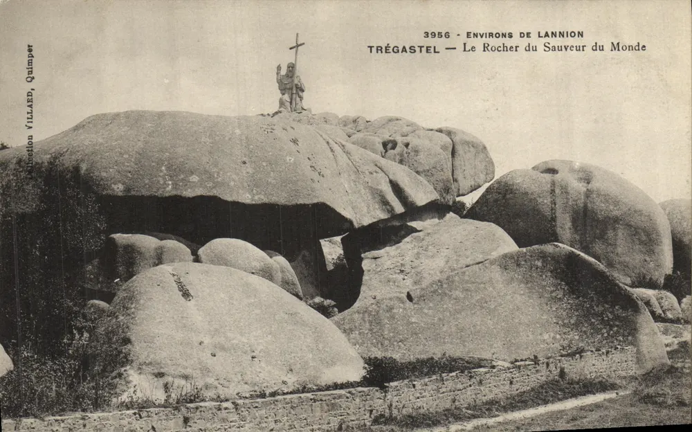 Trégastel — Der Felsen des Weltretters — Édition Villard, Quimper, Nr. 3956 - Vorderseite