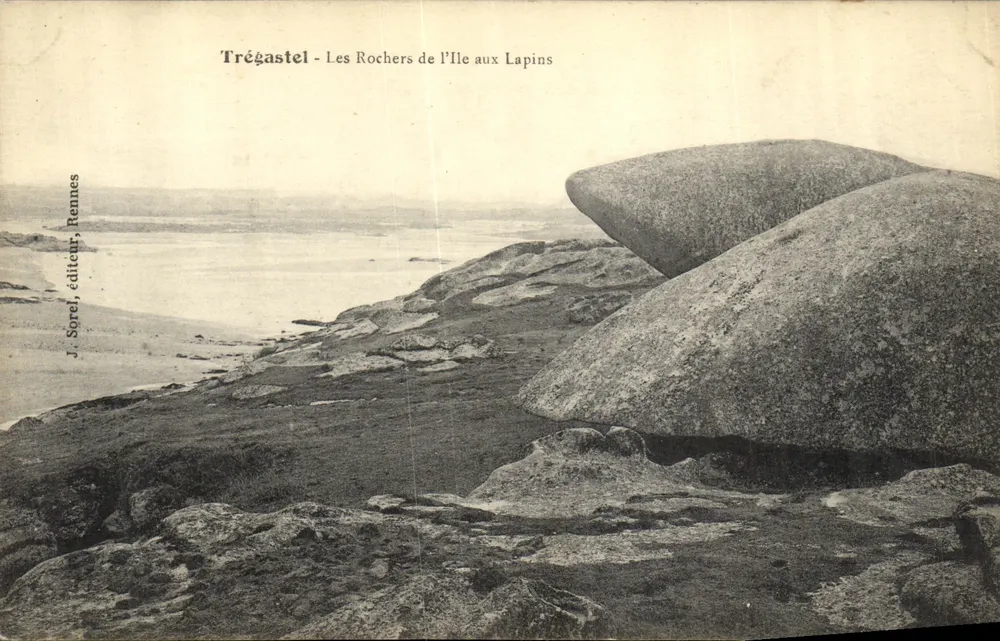 Trégastel - Die Felsen der Insel der Kaninchen — J. Sorel, Verlag, Rennes - Vorderseite