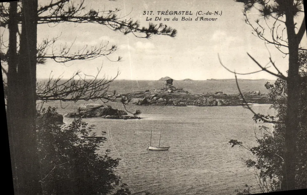 Trégastel (C.-du-N.) — O Dé visto do Bois d'Amour — Fototipia A. Burel, Anders - Frente
