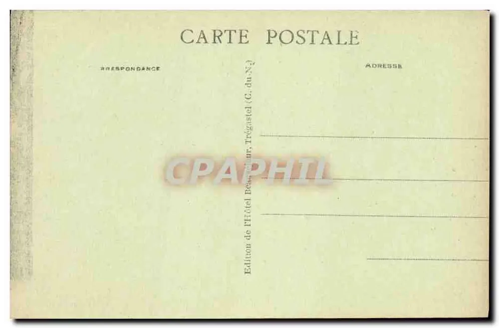 Trégastel (C.-du-N.) - Ansicht der Strandpromenade durch die Tannen des Bois d'Amour — A. B., n° 315 - Rückseite
