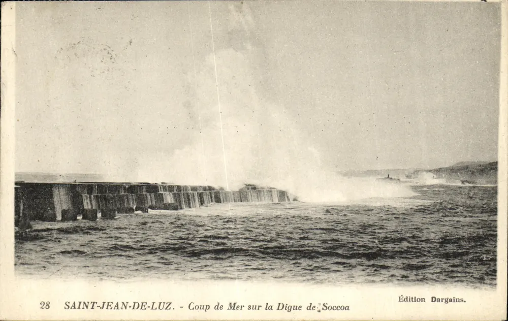 Saint-Jean-de-Luz — Ansicht des Meeres auf der Soccoa-Dyke — Edition Dargains, n°28 - Vorderseite