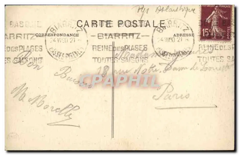 Biarritz - O Rocher de la Vierge — A Côte Basque, n°18 - Verso