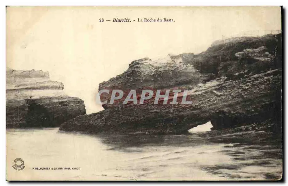 Biarritz - La Roche du Basta — P. Helmlinger & Cie, Imp. Phot. Nancy, n°26 - Awers