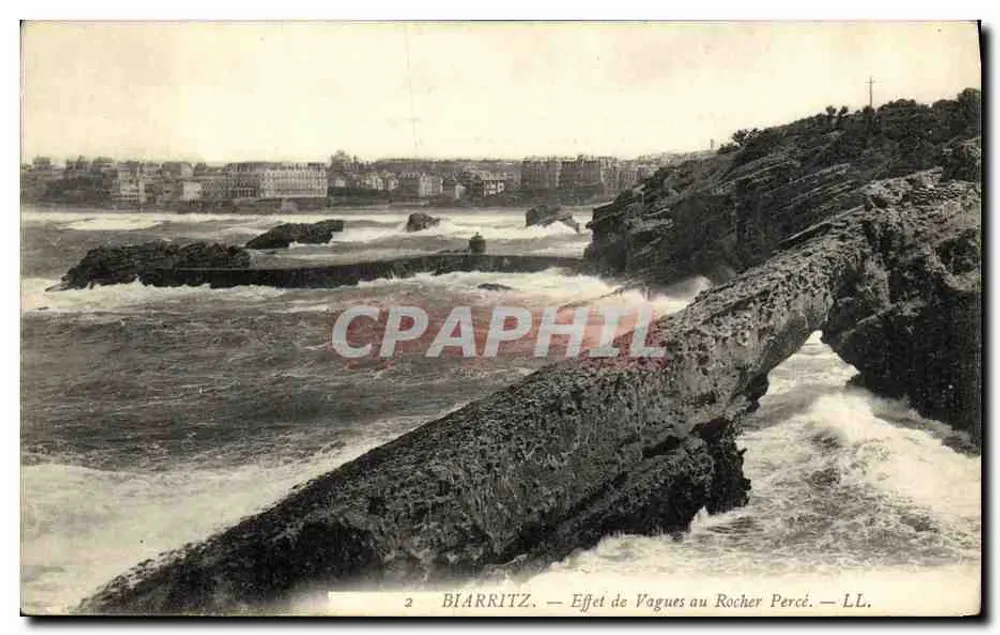 Biarritz — Efeito de Ondas no Rocher Percé — LL. n°2 - Frente