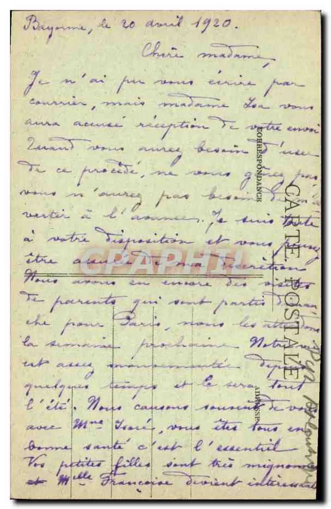 BAYONNE - Ein Eckbereich der Glacis und die Kathedrale — Phototypie Marcel Delboy, Bordeaux, Nr. 103 - Rückseite